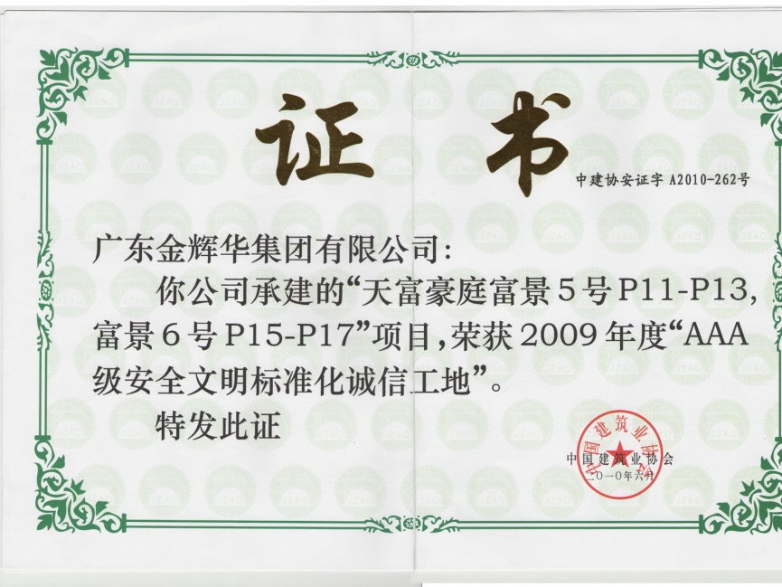 天富豪庭富景5號P11-P13、富景6號P15-P17工程（承建）2009